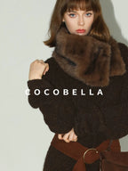 COCOBELLA Shimmer Knit Relaxed Fit H Line Long Sleeve Round Neck Work Dresses