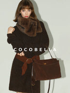 COCOBELLA Shimmer Knit Relaxed Fit H Line Long Sleeve Round Neck Work Dresses