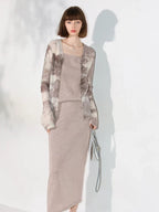 COCOBELLA Shimmer Mid Waist Slim H Line Cotton Knit Casual City Commute Women Skirts