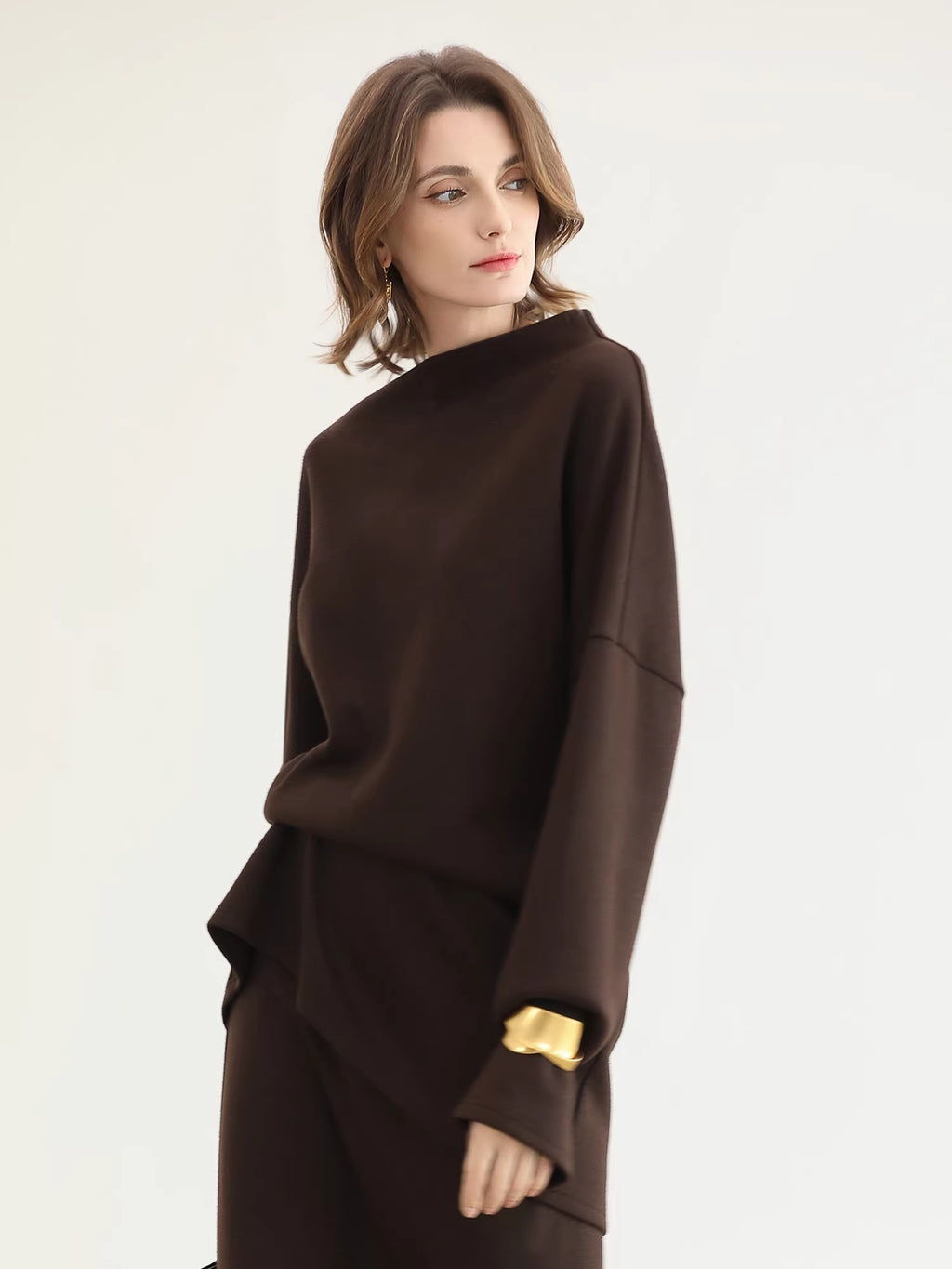 COCOBELLA_Shimmer_Pullover_Relaxed_Fit_Boat_Neck_Office_Women_Mocha_Viscose_Blend_Sweater_MISSTT