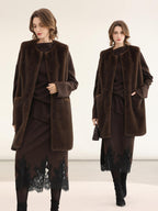 COCOBELLA Shimmer Pullover Relaxed Fit Boat Neck Office Women Mocha Viscose Blend Sweater