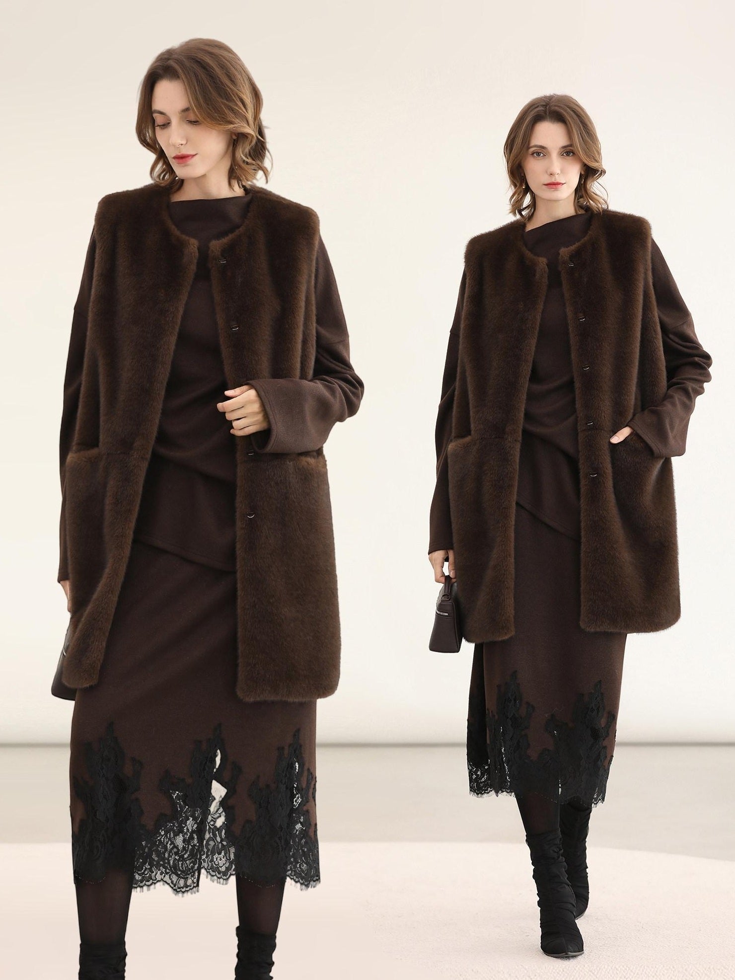 COCOBELLA Shimmer Pullover Relaxed Fit Boat Neck Office Women Mocha Viscose Blend Sweater