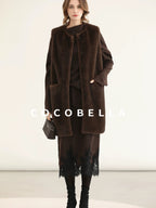 COCOBELLA Shimmer Pullover Relaxed Fit Boat Neck Office Women Mocha Viscose Blend Sweater
