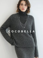 Shimmer Sequin Straight Cut Office V Neck Knit Classic Sweater