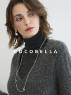 Shimmer Sequin Straight Cut Office V Neck Knit Classic Sweater