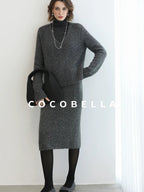 Shimmer Sequin Straight Cut Office V Neck Knit Classic Sweater