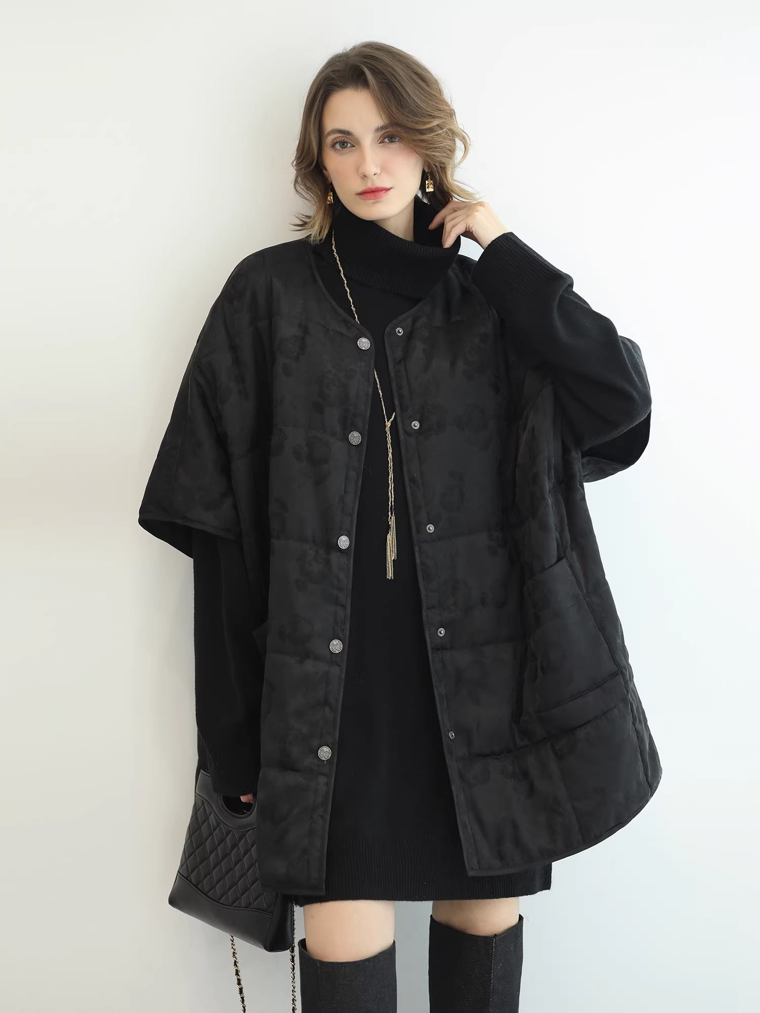COCOBELLA_Silk_Cashmere_Knit_Elegant_H_Cut_3D_Embellishment_Relaxed_Waist_Dresses_MISSTT