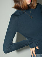 COCOBELLA Soft 100% Lambswool Minimalist Slim Fit Women Half High Crewneck Knit Sweater