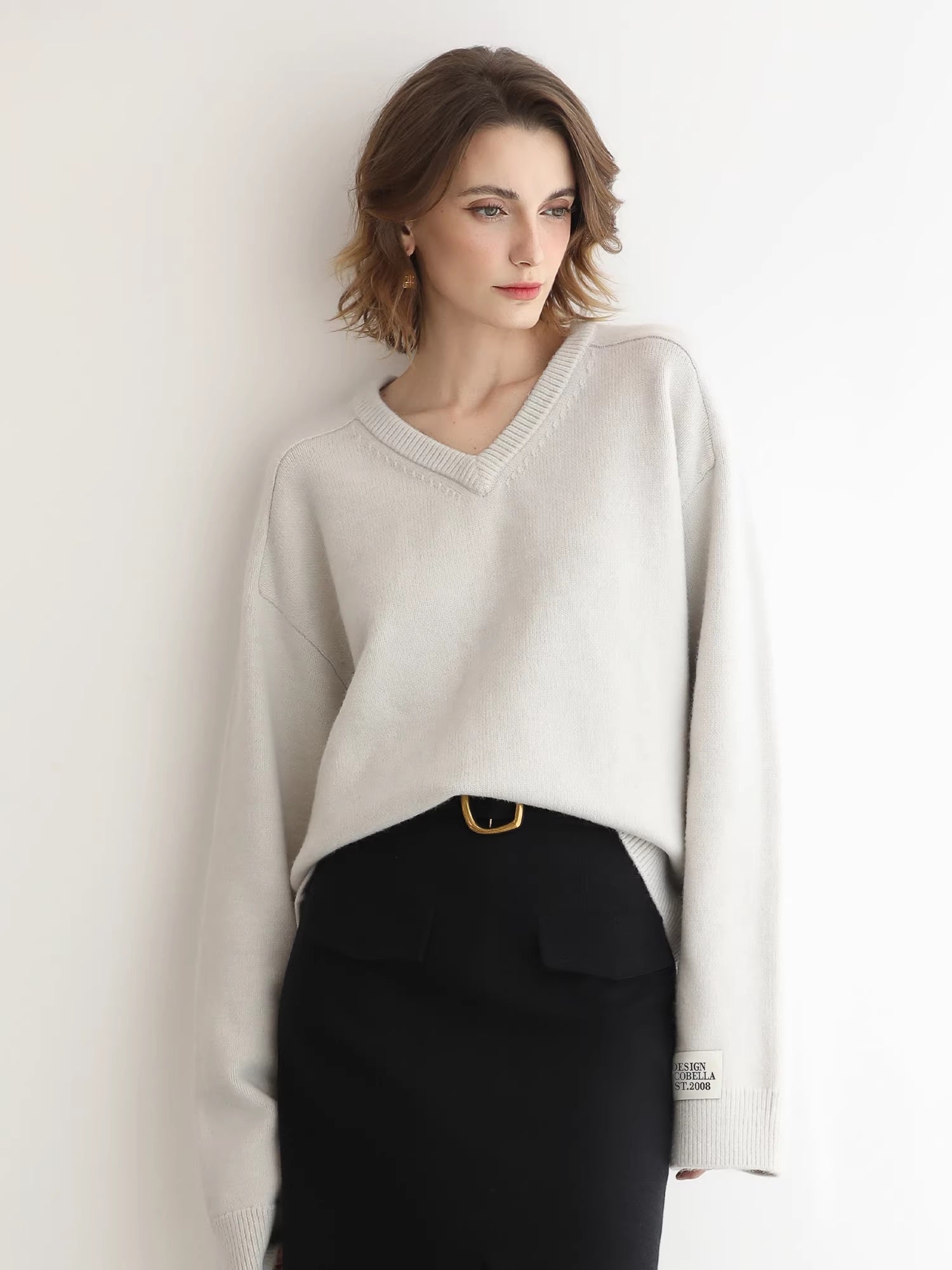 COCOBELLA_Soft_Acrylic_Blend_Loose_Fit_V_Neck_Womens_Office_Classic_Solid_Knit_Sweater_MISSTT