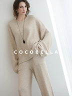 COCOBELLA Soft Acrylic Blend Sweet Loose Ruched Detail Women Crew Neck Knit Sweater