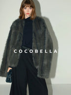 COCOBELLA Soft Acrylic Blend Turtleneck Slim Fit Faux Two Piece Ruffle Women Knit Sweater