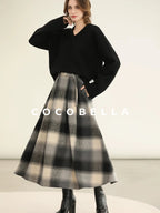 COCOBELLA Soft Acrylic Blend V Neck Loose Fit Office Chic Women Knit Sweater
