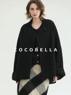 COCOBELLA Soft Acrylic Wool Blend Straight Fit Buttoned Office Cardigan Women Knit Sweater