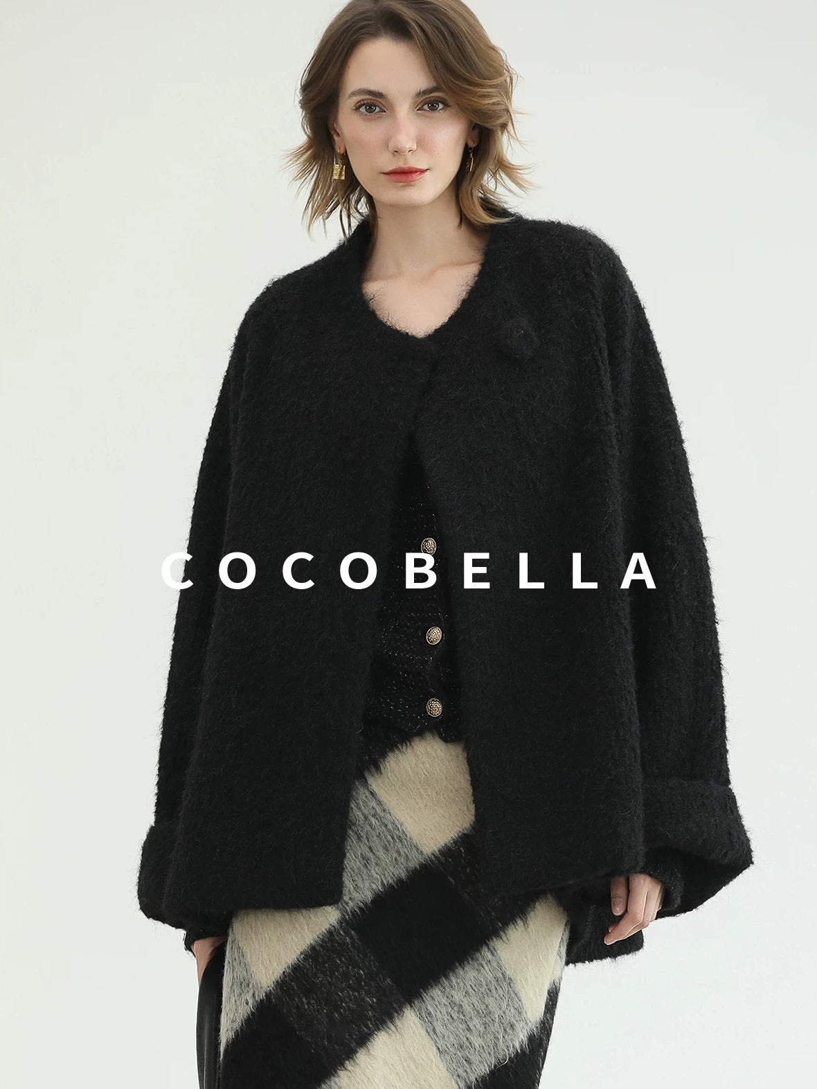 COCOBELLA Soft Acrylic Wool Blend Straight Fit Buttoned Office Cardigan Women Knit Sweater