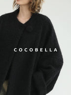 COCOBELLA Soft Acrylic Wool Blend Straight Fit Buttoned Office Cardigan Women Knit Sweater