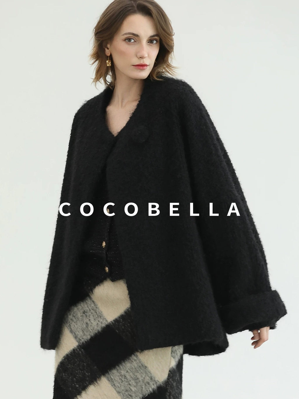 COCOBELLA Soft Acrylic Wool Blend Straight Fit Buttoned Office Cardigan Women Knit Sweater