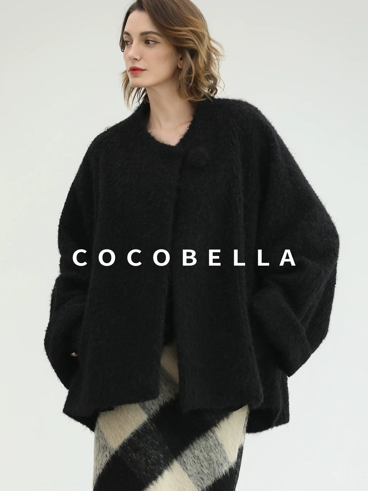 COCOBELLA Soft Acrylic Wool Blend Straight Fit Buttoned Office Cardigan Women Knit Sweater