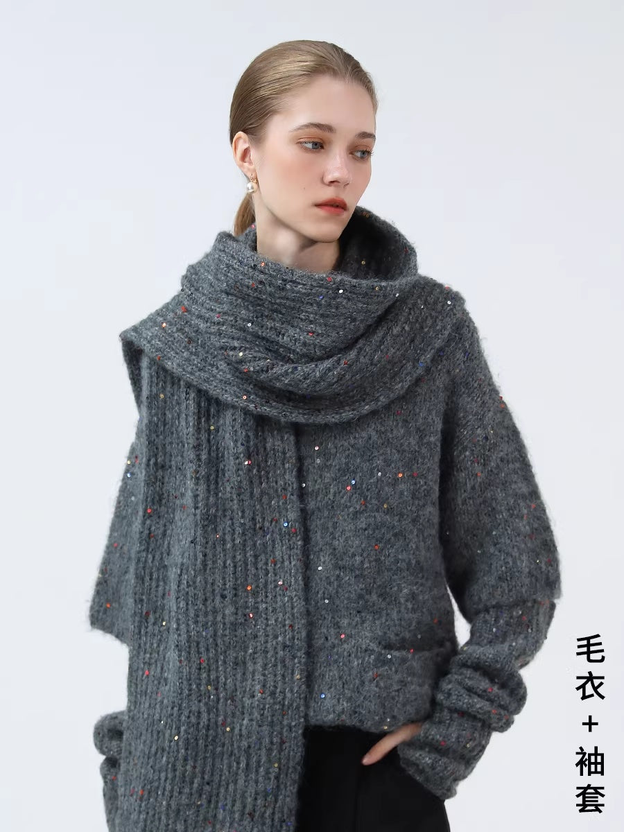 COCOBELLA_Soft_Alpaca_Blend_Knit_Two_Piece_Long_Sleeve_Stand_Collar_Casual_Women_Sweater_MISSTT