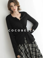 COCOBELLA Soft Asymmetric Button Cardigan Office Regular Fit Women Viscose Solid Tops