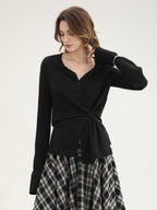 COCOBELLA Soft Asymmetric Button Cardigan Office Regular Fit Women Viscose Solid Tops