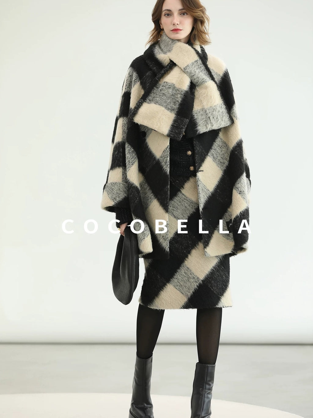COCOBELLA Soft Brushed Polyester Back Slit Side Zipper Midi Straight Women Skirts