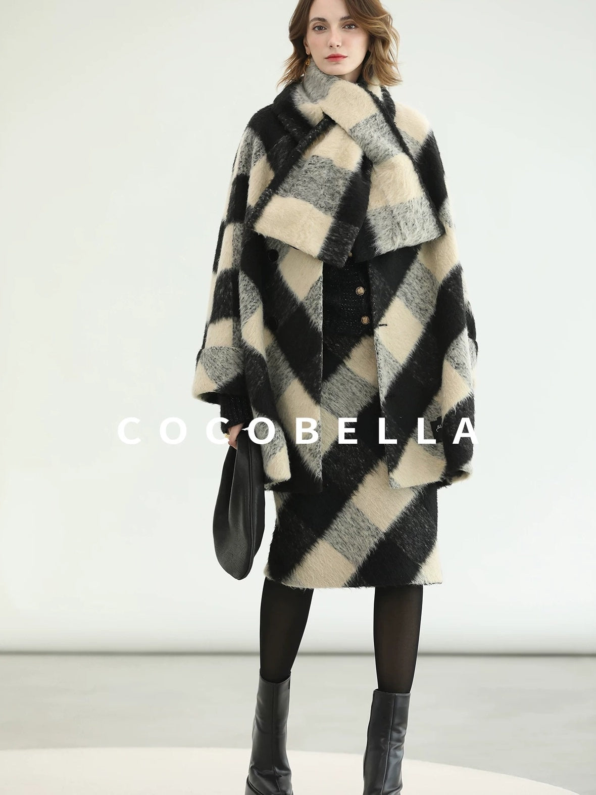 COCOBELLA Soft Brushed Polyester Back Slit Side Zipper Midi Straight Women Skirts