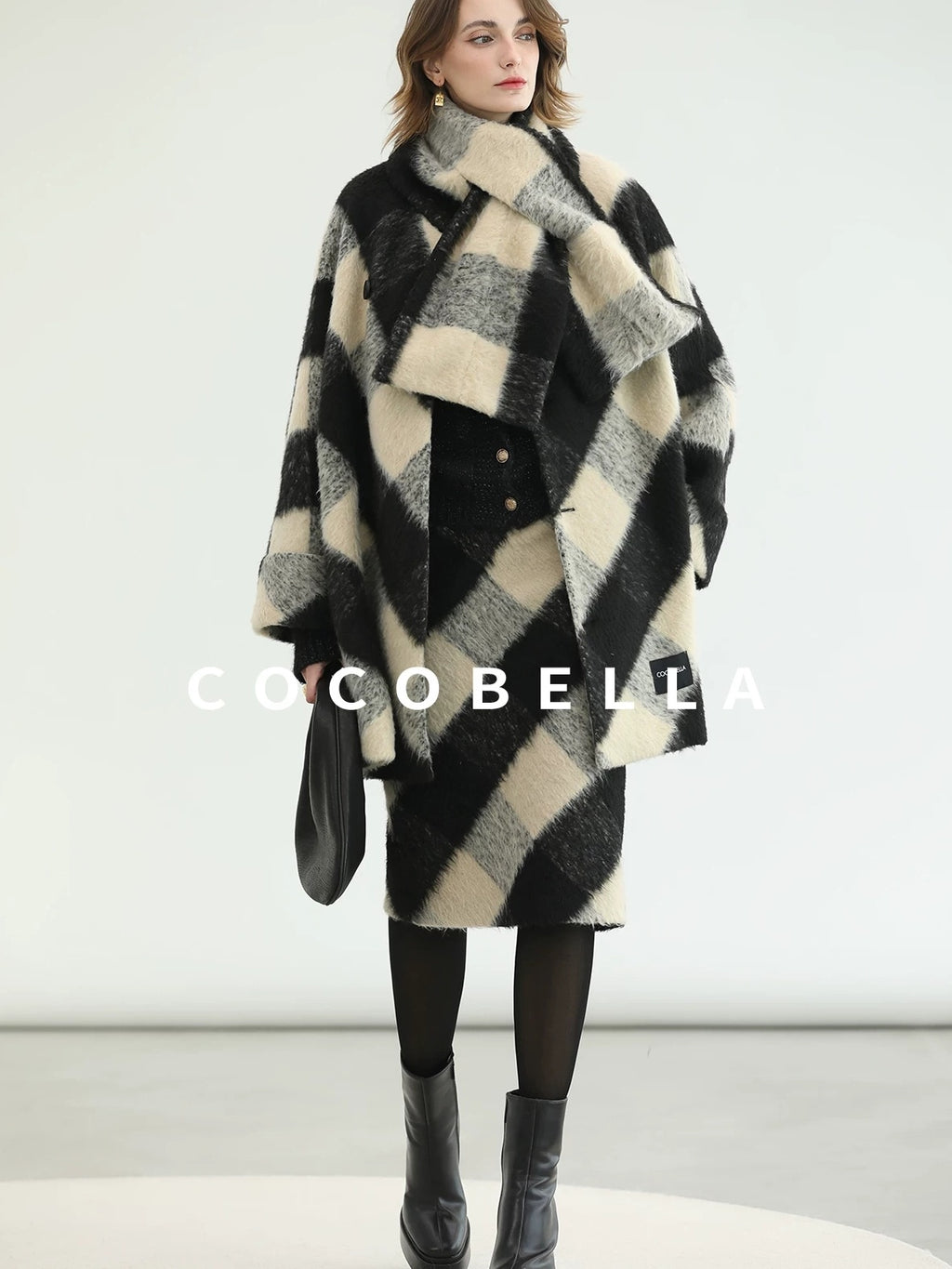 COCOBELLA Soft Brushed Polyester Back Slit Side Zipper Midi Straight Women Skirts