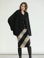 COCOBELLA Soft Brushed Polyester Back Slit Side Zipper Midi Straight Women Skirts