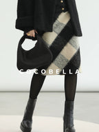COCOBELLA Soft Brushed Polyester Back Slit Side Zipper Midi Straight Women Skirts