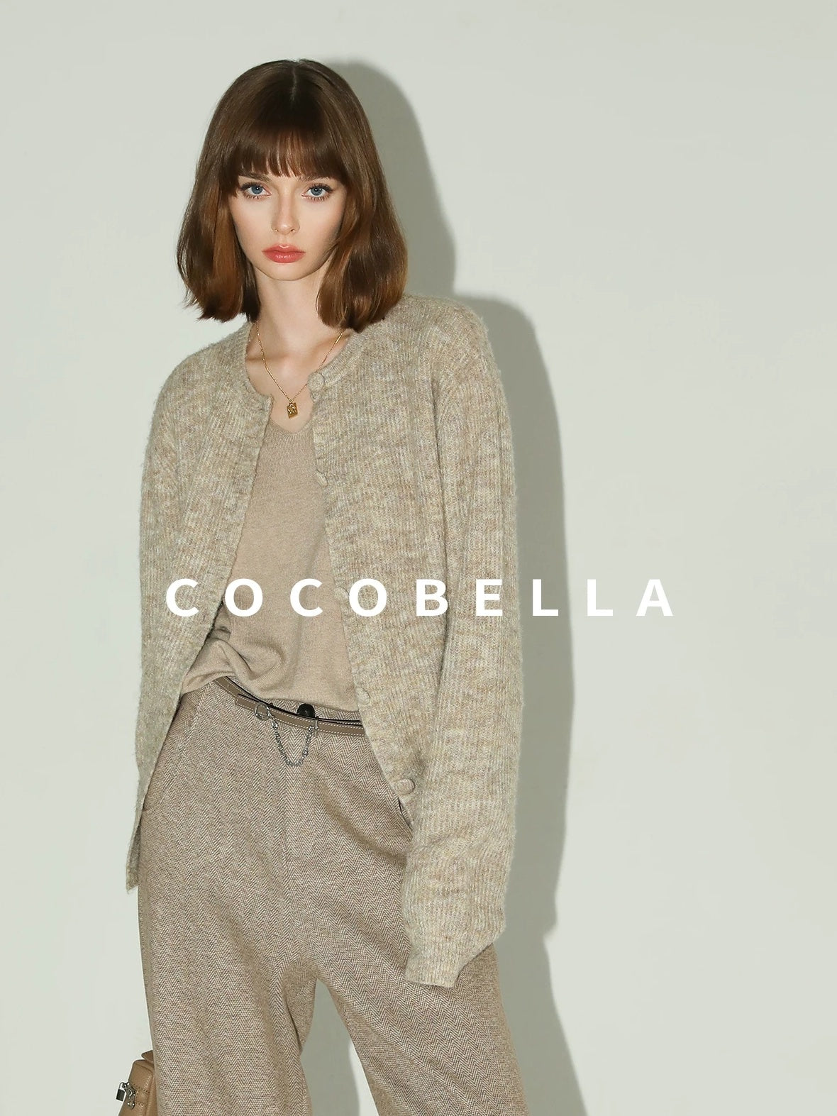COCOBELLA Soft Buttoned Straight Fit Casual Round Neck Long Sleeve Women Knit Sweater
