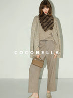 COCOBELLA Soft Buttoned Straight Fit Casual Round Neck Long Sleeve Women Knit Sweater