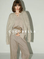 COCOBELLA Soft Buttoned Straight Fit Casual Round Neck Long Sleeve Women Knit Sweater