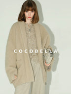COCOBELLA Soft Buttoned Straight Fit Casual Round Neck Long Sleeve Women Knit Sweater