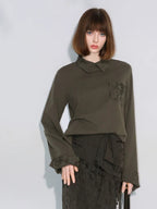 COCOBELLA Soft Cotton Blend Jacquard Chest Pocket Straight Fit Office Long Sleeve Shirts