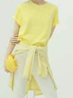 COCOBELLA Soft Cotton Blend Minimal Commuter Straight Fit 3D Detail Short Sleeve T-Shirts