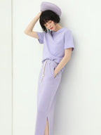 COCOBELLA Soft Cotton Blend Minimal Commuter Straight Fit 3D Detail Short Sleeve T-Shirts