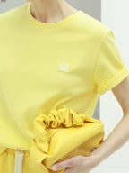 COCOBELLA Soft Cotton Blend Minimal Commuter Straight Fit 3D Detail Short Sleeve T-Shirts