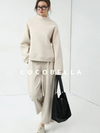 COCOBELLA Soft Cotton Blend Natural Waist Harem Straight Leg Commuter Casual Women Pants