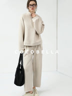 COCOBELLA Soft Cotton Blend Natural Waist Harem Straight Leg Commuter Casual Women Pants