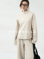 COCOBELLA Soft Cotton Blend Natural Waist Harem Straight Leg Commuter Casual Women Pants