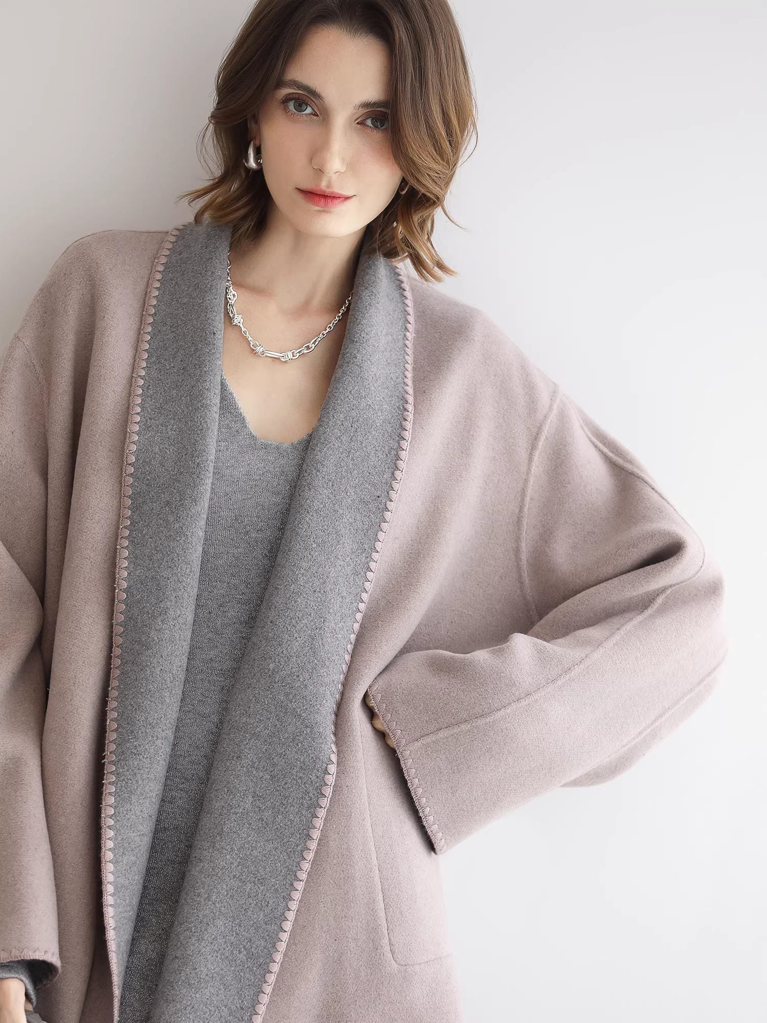 COCOBELLA_Soft_Elegant_V_Neck_Slim_Fit_Knitted_Long_Sleeve_Women_City_Commute_Dresses_MISSTT