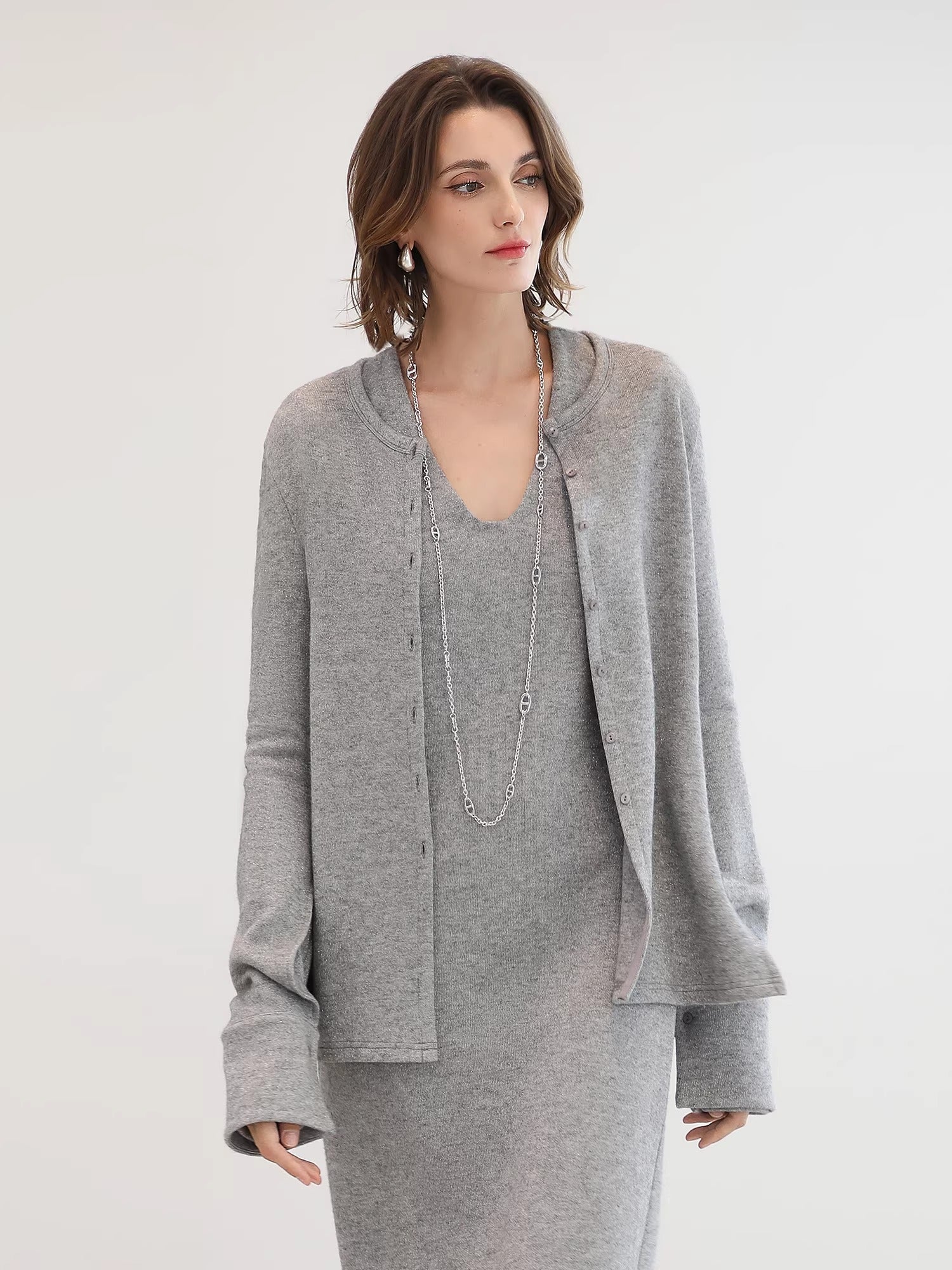 COCOBELLA_Soft_Elegant_V_Neck_Slim_Fit_Knitted_Long_Sleeve_Women_City_Commute_Dresses_MISSTT