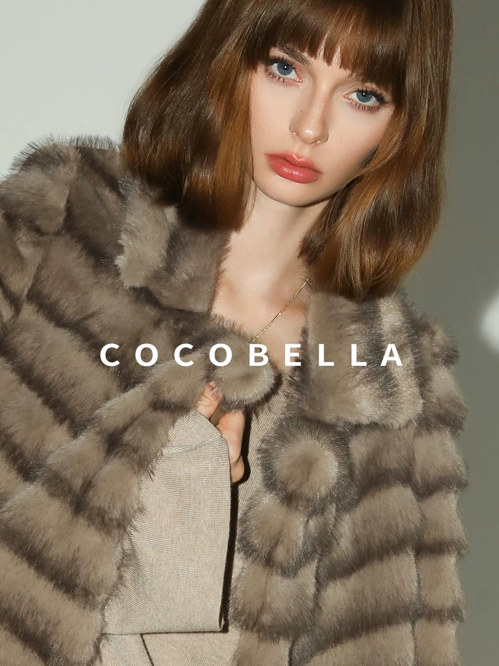 COCOBELLA Soft Faux Fur Horizontal Panel Loose Fit Long Sleeve Women Outerwear Coats