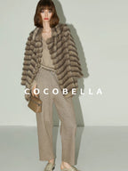 COCOBELLA Soft Faux Fur Horizontal Panel Loose Fit Long Sleeve Women Outerwear Coats
