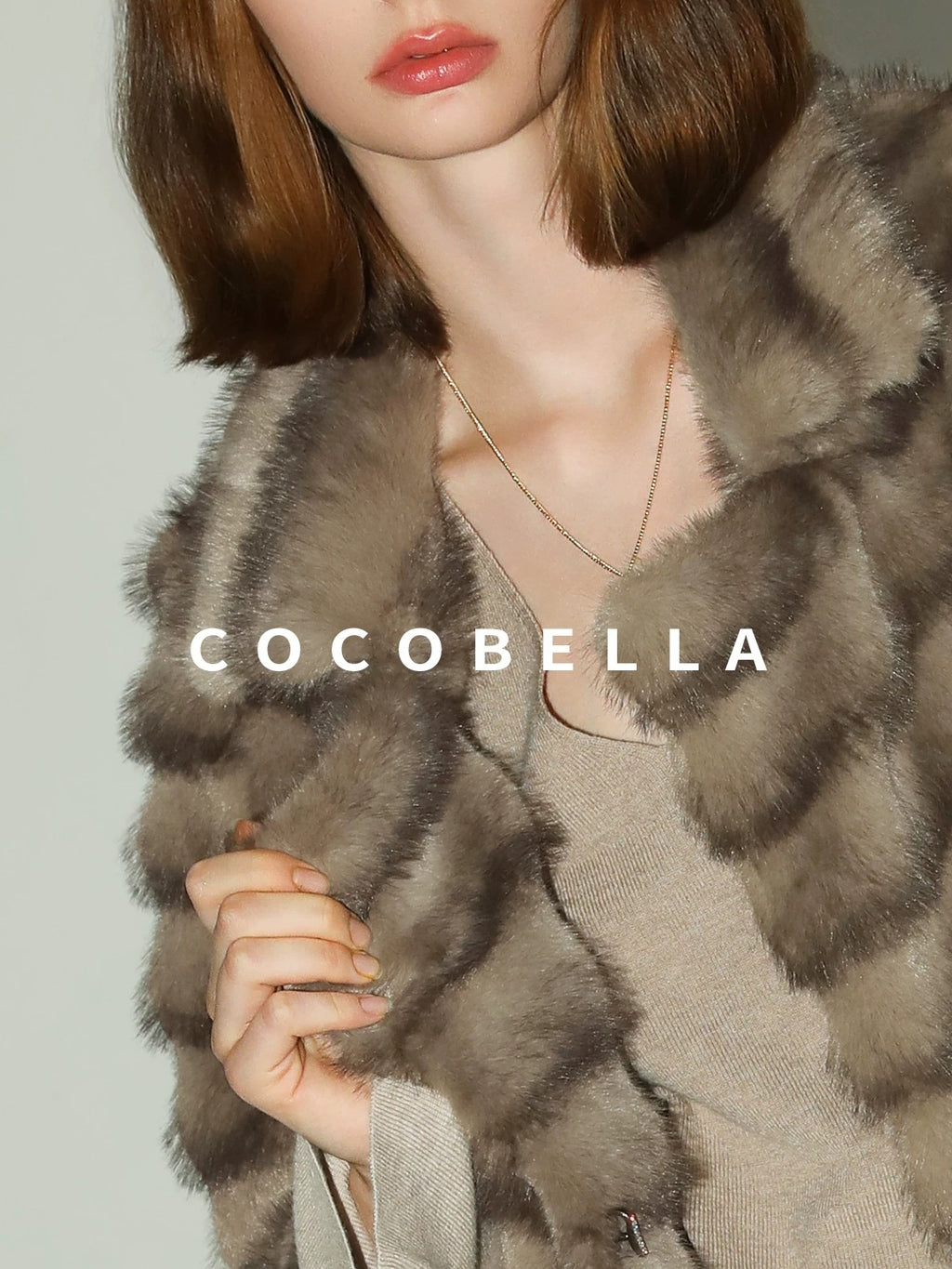 COCOBELLA Soft Faux Fur Horizontal Panel Loose Fit Long Sleeve Women Outerwear Coats
