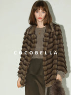COCOBELLA Soft Faux Fur Horizontal Panel Loose Fit Long Sleeve Women Outerwear Coats