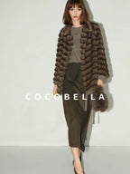 COCOBELLA Soft Faux Fur Horizontal Panel Loose Fit Long Sleeve Women Outerwear Coats