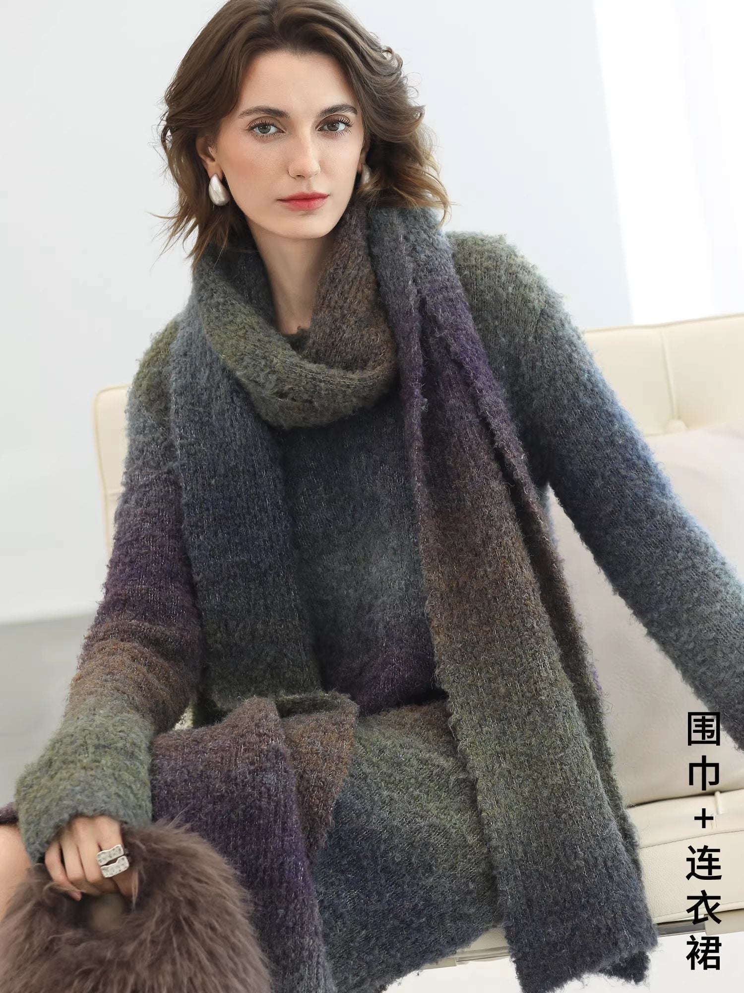 COCOBELLA_Soft_Knit_Relaxed_Waist_H_Silhouette_Women_Office_Long_Sleeve_Round_Neck_Dresses_MISSTT