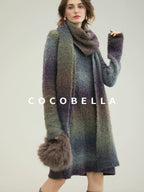 COCOBELLA Soft Knit Relaxed Waist H Silhouette Women Office Long Sleeve Round Neck Dresses