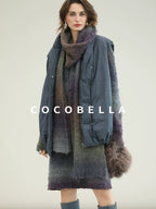 COCOBELLA Soft Knit Relaxed Waist H Silhouette Women Office Long Sleeve Round Neck Dresses
